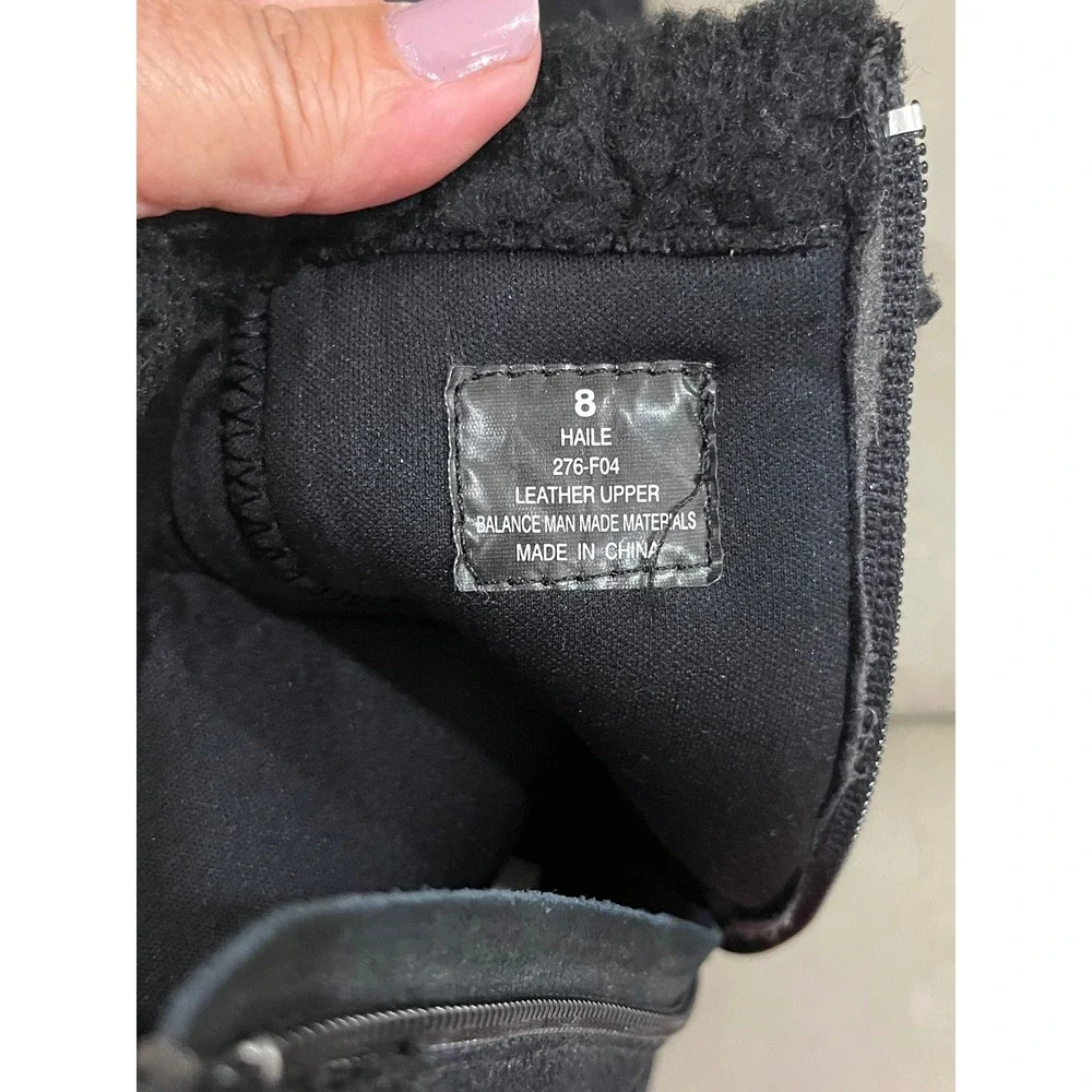 American Eagle Women's Haile Boots  8 Black Good Suede Faux‎ Fur Zipper